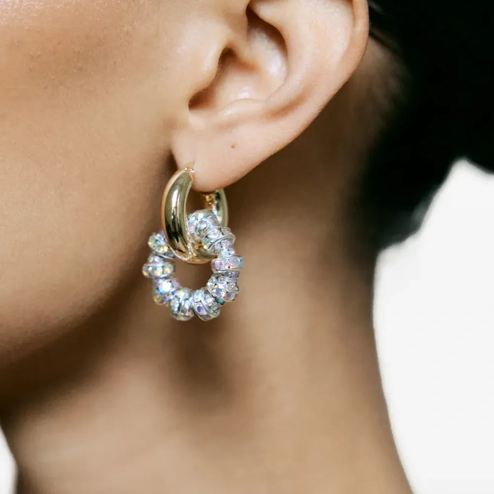 Декорированные серьги-кольца