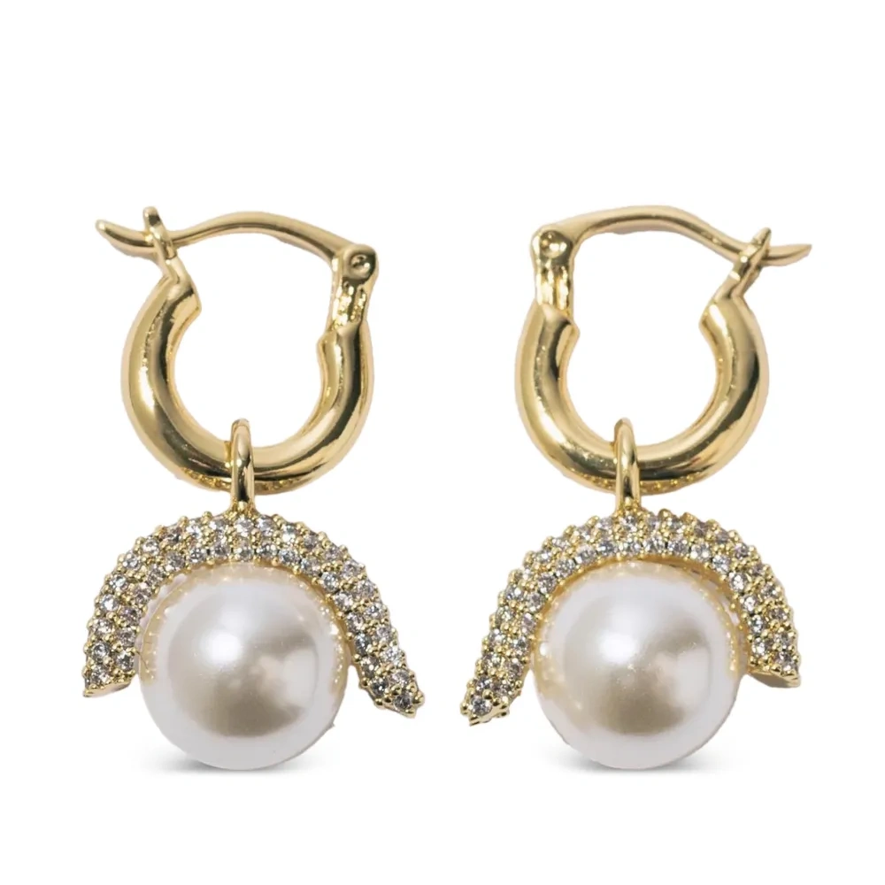 Серьги-кольца с жемчугом