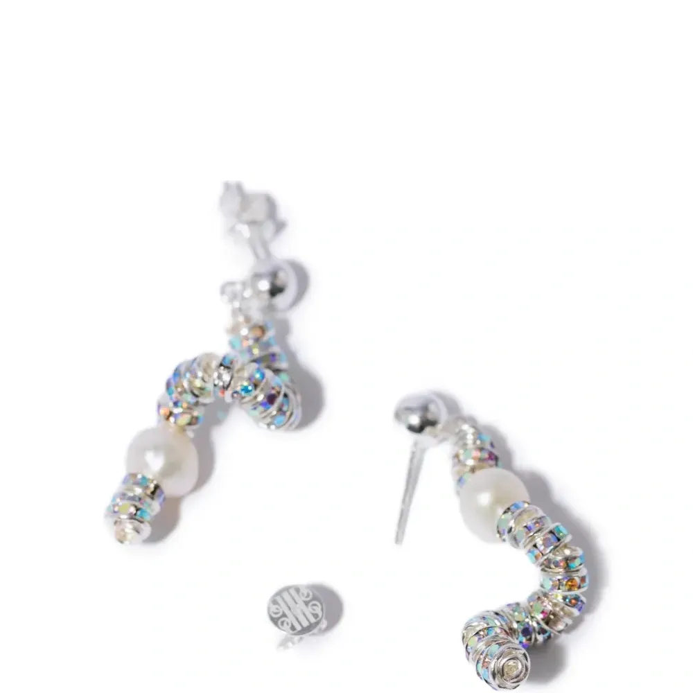 Серьги-подвески с искусственным жемчугом