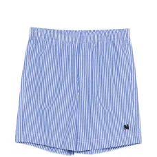 Шорты в полоску с нашивкой-логотипом