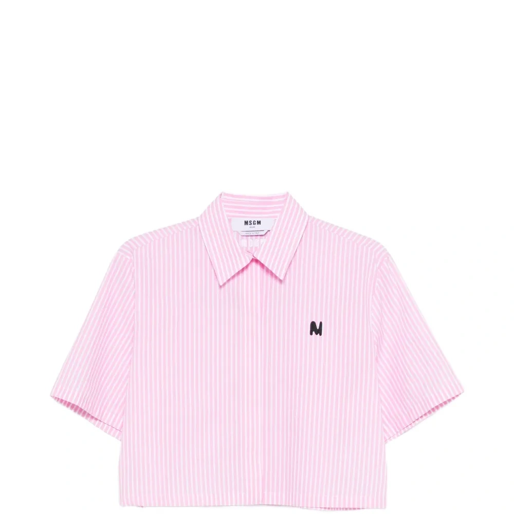 Укороченная рубашка в полоску