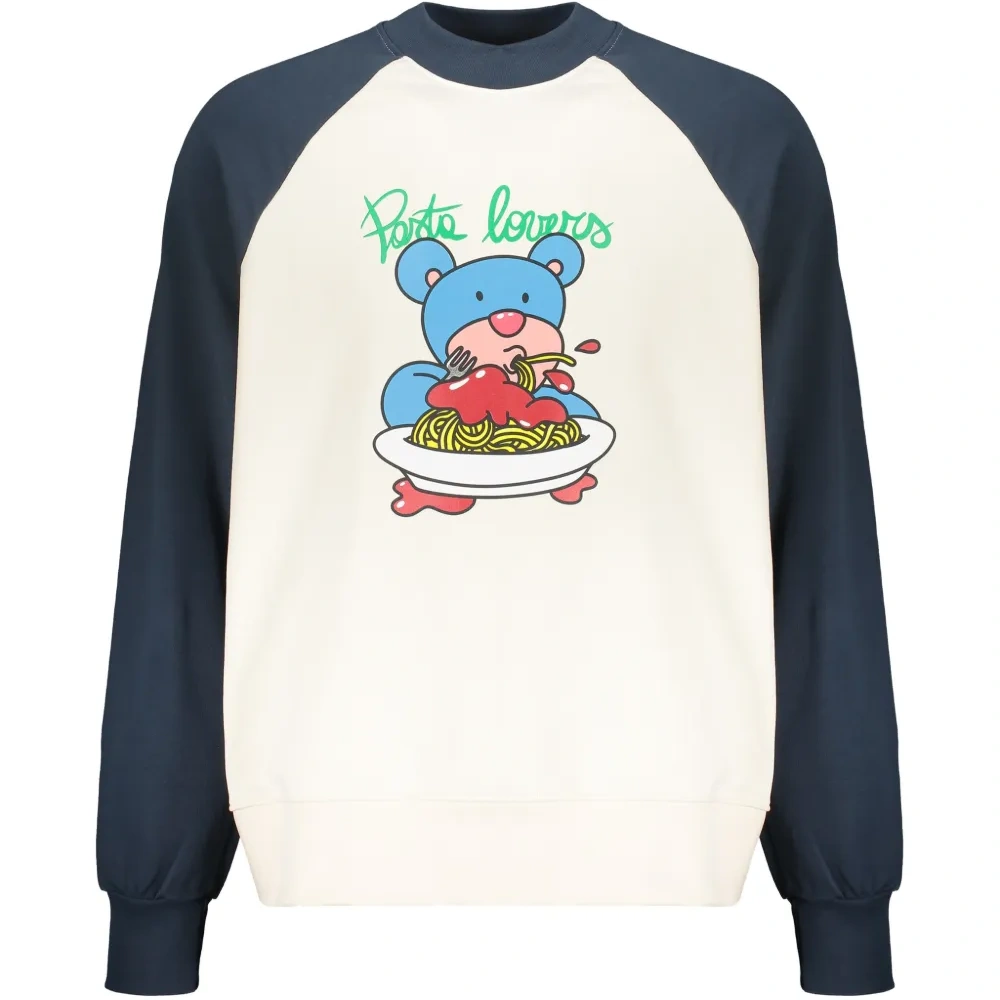 Свитшот с принтом и круглым вырезом