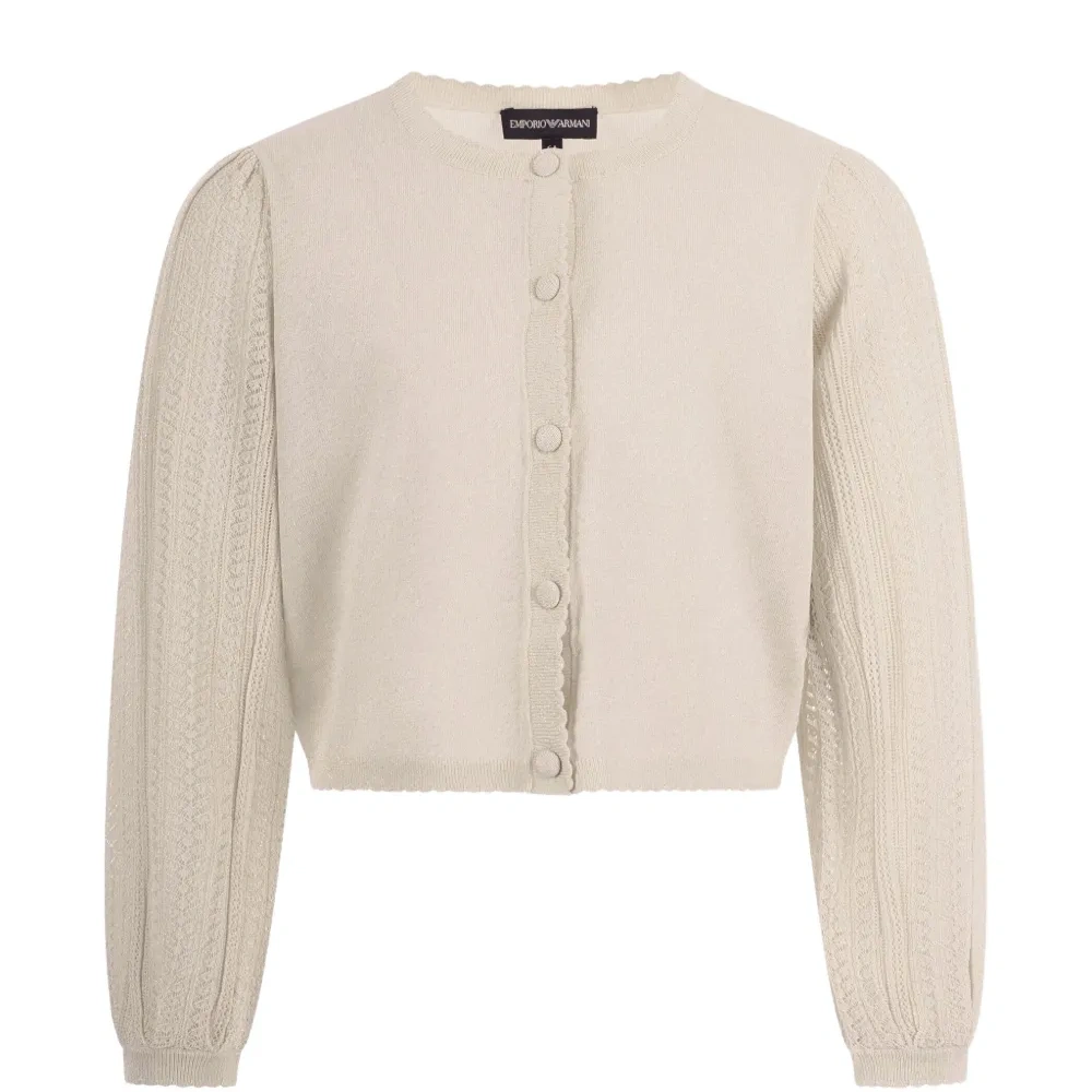 Кардиган с пышными рукавами и фигурным краем