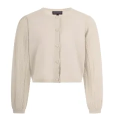 Кардиган с пышными рукавами и фигурным краем Кардиган с пышными рукавами и фигурным краем