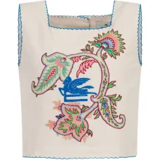 Топ с цветочной вышивкой пейсли