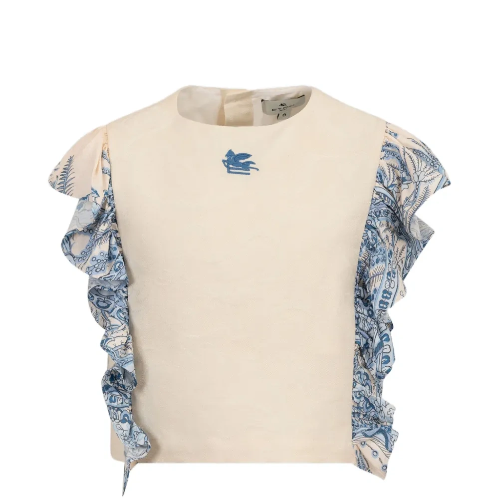 Топ с оборками и узором пейсли