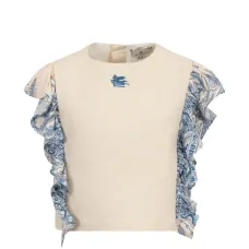 Топ с оборками и узором пейсли