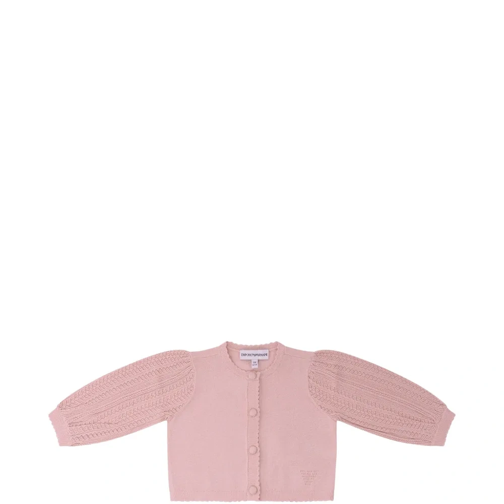 Кардиган с волнообразной отделкой и рукавами-фонариками