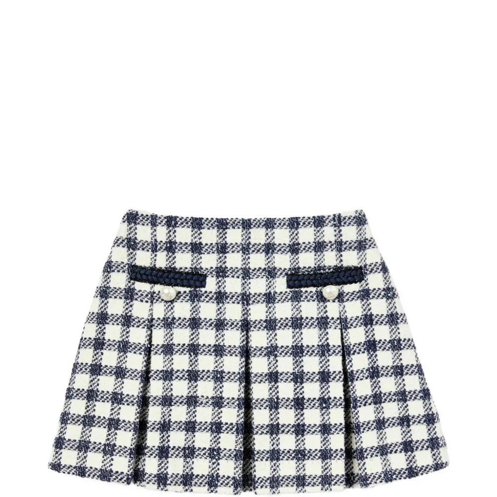 Юбка из букле в клетку