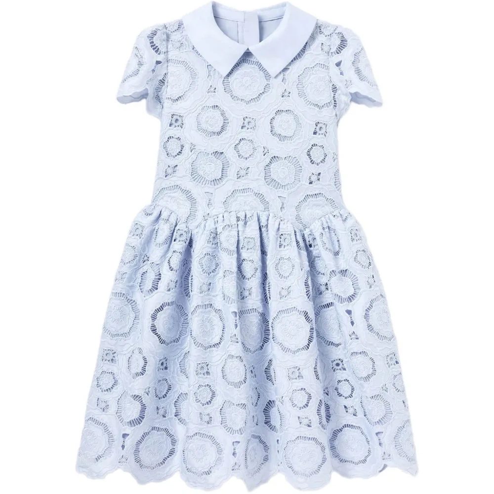 Платье с цветочным кружевом и воротником