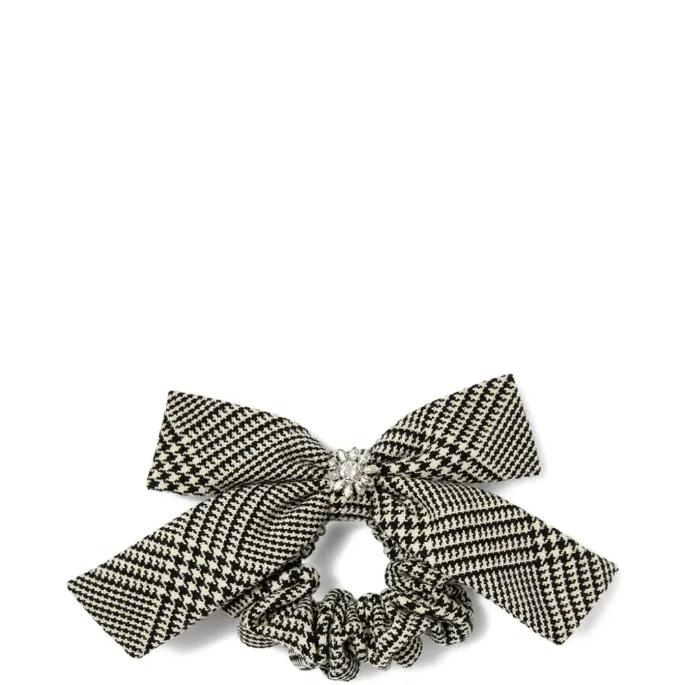 Ободок для волос в гусиную клетку с бантом