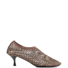 Туфли-лодочки на каблуке с бисерной отделкой