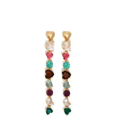 Серьги-подвески с кристаллами