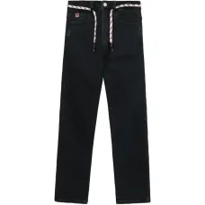 Джинсы прямого кроя с поясом-верёвкой