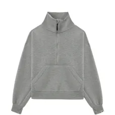 Свитшот с воротником-трубой и наполовину застёжкой-молнией