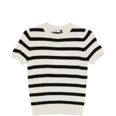 Полосатый свитер с короткими рукавами