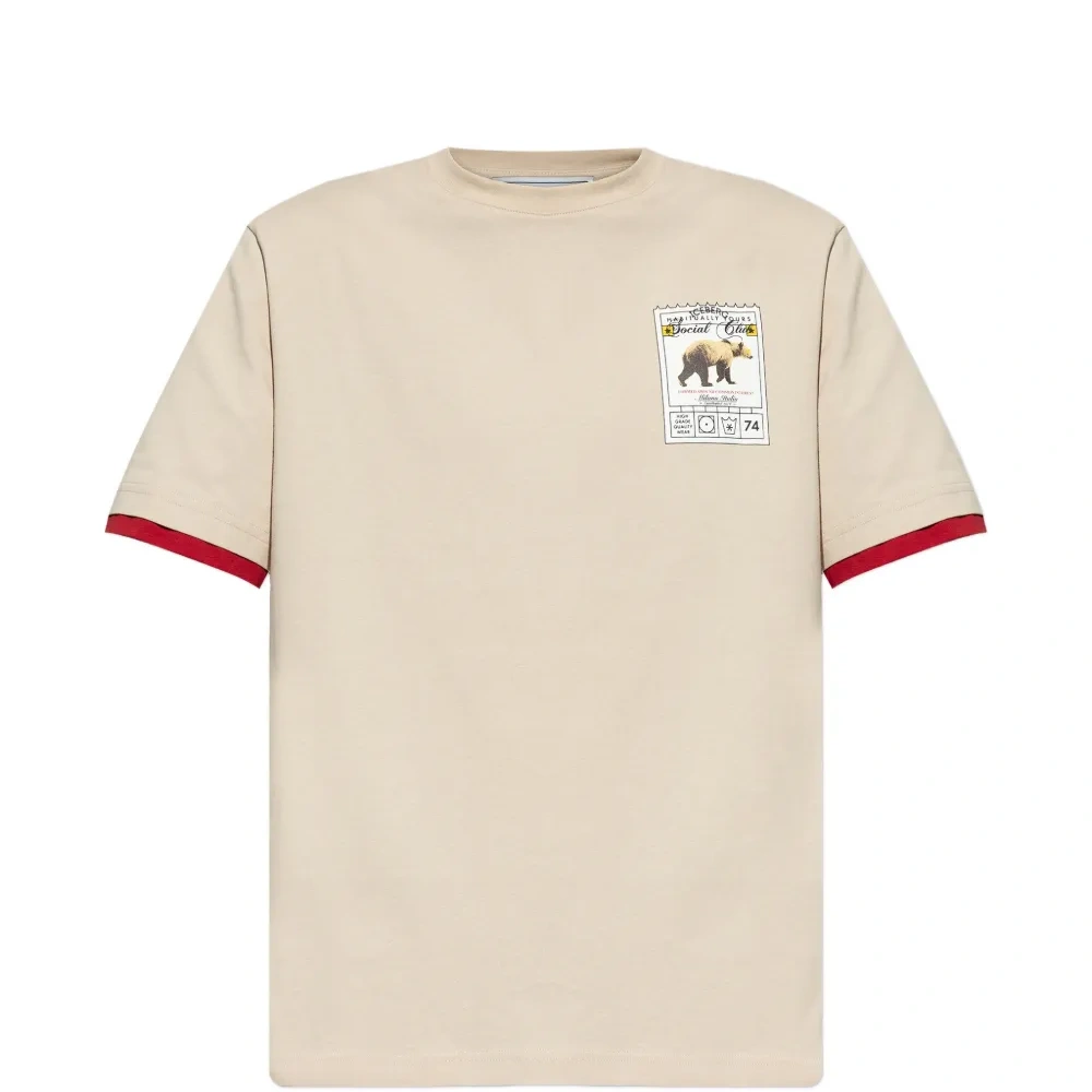 Футболка с контрастной отделкой и принтом