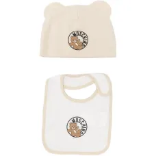 Комплект из шапочки с принтом мишки