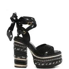 Босоножки на каблуке с украшением из страз Босоножки на каблуке с украшением из страз