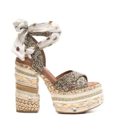 Украшенные босоножки на платформе и каблуке Украшенные босоножки на платформе и каблуке
