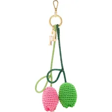 Брелок "Тюльпан" из крючкового кружева