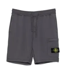 Шорты с нашивкой-логотипом и накладными карманами