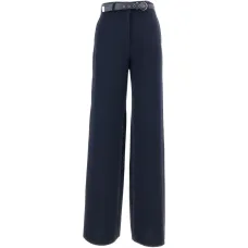 Брюки широкого кроя с поясом