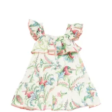 Платье с цветочным принтом и оборками