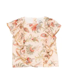 Блузка с цветочным принтом и воланами