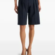 Бермуды Lorette в полоску с плиссировкой