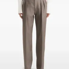 Брюки Julie в полоску со складками и классическим кроем