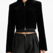 Укороченная фактурная куртка Adina с двумя молниями