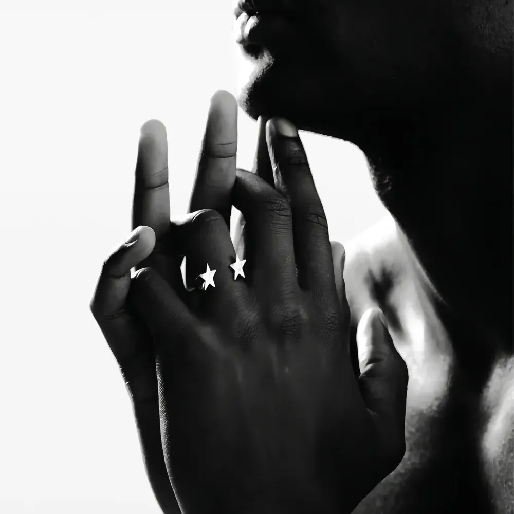 Серебряное кольцо со звездой