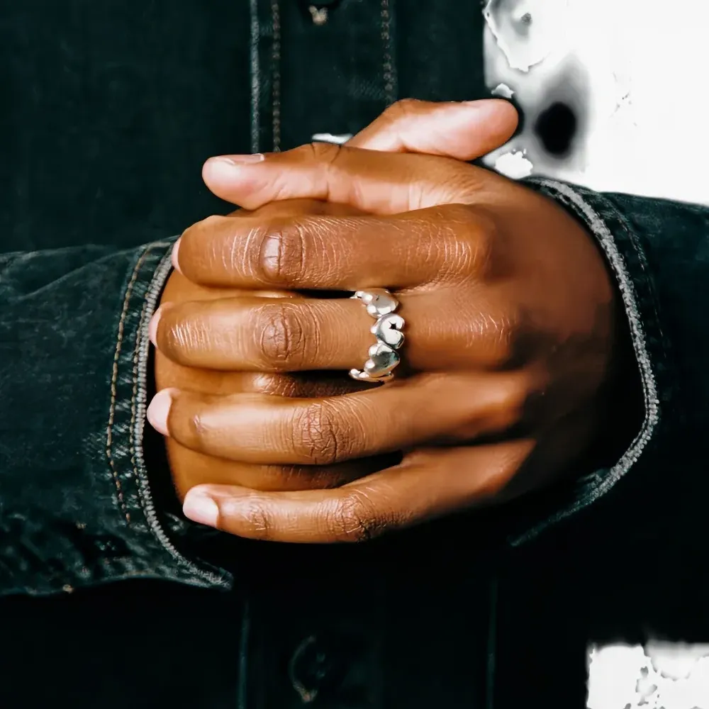 Кольцо с сердцем и звездой