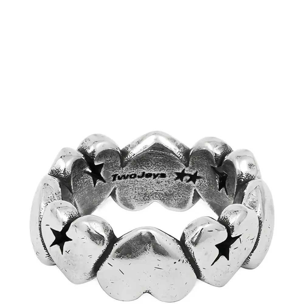 Кольцо с сердцем и звездой