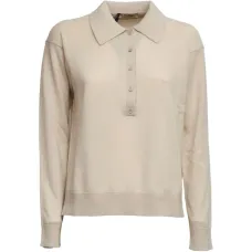 Вязаный поло с длинными рукавами