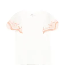 Футболка с цветочной вышивкой