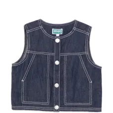 Джинсовый жилет с нашивкой-логотипом