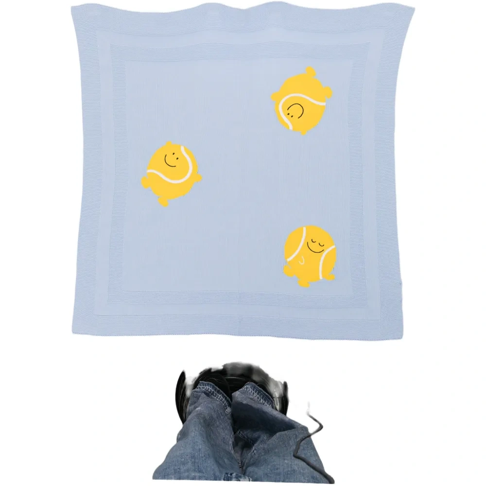 Плед с вышивкой в виде теннисной тематики