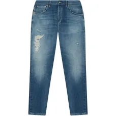 Брюки с эффектом потертости