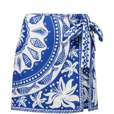 Мини-юбка с принтом "Океанский шарф"