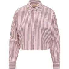 Укороченная оксфордская рубашка в полоску