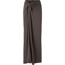 Платье-юбка с асимметричными драпировками и узлом