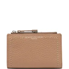 Кожаный кошелек на молнии с зернистой фактурой