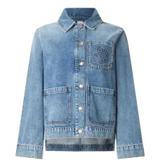 Джинсовая куртка с заклёпками и логотипом Джинсовая куртка с заклёпками и логотипом