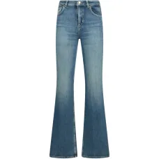 Расклешённые джинсы со стоун-вош обработкой