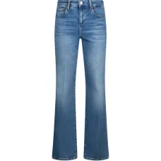 Джинсы клёш со светлым эффектом стирки