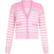Кардиган в полоску с ювелирными аппликациями Кардиган в полоску с ювелирными аппликациями
