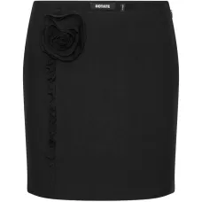 Мини-юбка из крепа с цветочным принтом