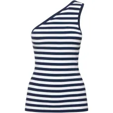 Топ на одно плечо в полоску